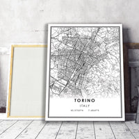 
              Torino, Italy Modern Style Map Print 
            