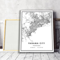 
              Panama City, Panama Modern Style Map Print 
            