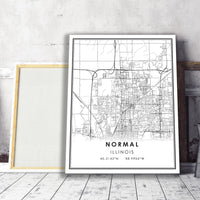 Normal, Illinois Modern Map Print