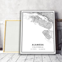
              Alameda, California Modern Map Print
            