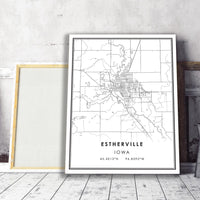 
              Estherville, Iowa Modern Map Print 
            