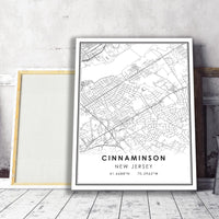 
              Cinnaminson, New Jersey Modern Map Print 
            