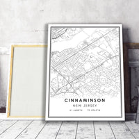 Cinnaminson, New Jersey Modern Map Print 