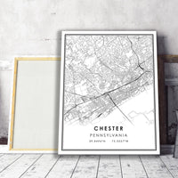 
              Chester, Pennsylvania Modern Map Print 
            
