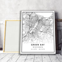 
              Green Bay, Wisconsin Modern Map Print 
            