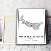 
              Prince Edward Island, Canada Modern Style Map Print 
            