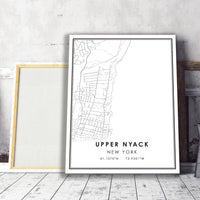 Upper Nyack, New York Modern Map Print 