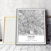 Berlin, Germany Modern Style Map Print