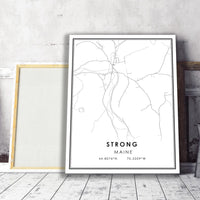 
              Strong, Maine Modern Map Print 
            