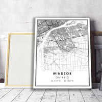 
              Windsor, Ontario Modern Style Map Print 
            