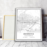 
              Monrovia, California Modern Map Print 
            
