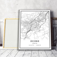 
              Oviedo, Spain Modern Style Map Print 
            