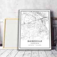 
              Gainesville, Virginia Modern Map Print 
            