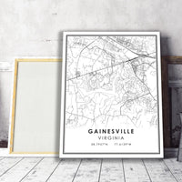 Gainesville, Virginia Modern Map Print 