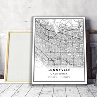 
              Sunnyvale, California Modern Map Print
            