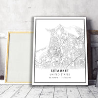 Setauket, United States Modern Map Print 