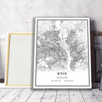 
              Kyiv, Ukraine Modern Style Map Print 
            