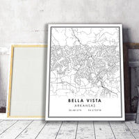 
              Bella Vista, Arkansas  Modern Map Print 
            