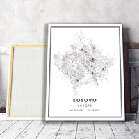 
              Kosovo, Europe Modern Style Map Print 
            