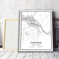 
              Corning, New York Modern Map Print 
            