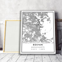 
              Boston, Massachusetts Modern Map Print 
            