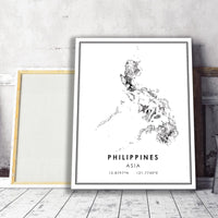 
              Philippines, Asia Modern Style Map Print 
            