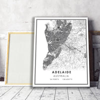 Adelaide, Australia Modern Style Map Print