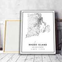
              Rhode Island, United States Modern Style Map Print 
            