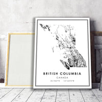 
              British Columbia, Canada Modern Style Map Print 
            