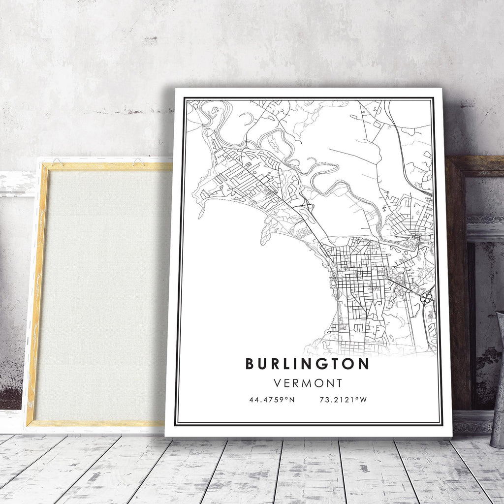 Burlington, Vermont Modern Map Print 
