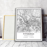 Pittsburgh, Pennsylvania Modern Map Print