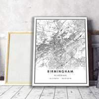 
              Birmingham, Alabama Modern Map Print 
            