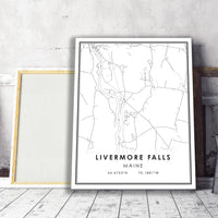 
              Livermore Falls, Maine Modern Map Print 
            