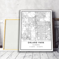 
              Orland Park, Illinois Modern Map Print 
            