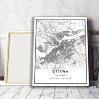 
              Ottawa, Ontario Modern Style Map Print
            