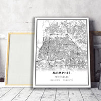 
              Memphis, Tennessee Modern Map Print 
            
