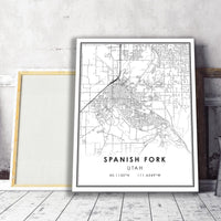 
              Spanish Fork, Utah Modern Map Print 
            