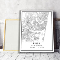 
              Brick, Jersey Modern Map Print  
            