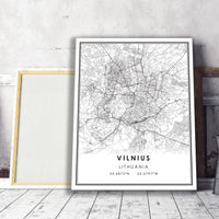 
              Vilnius, Lithuania Modern Style Map Print
            