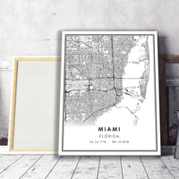 
              Miami, Florida Modern Map Print 
            
