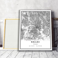 
              Dallas, Texas Modern Map Print 
            
