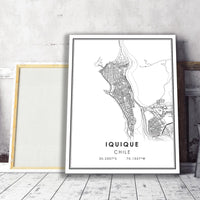 
              Iquique, Chile Modern Style Map Print
            