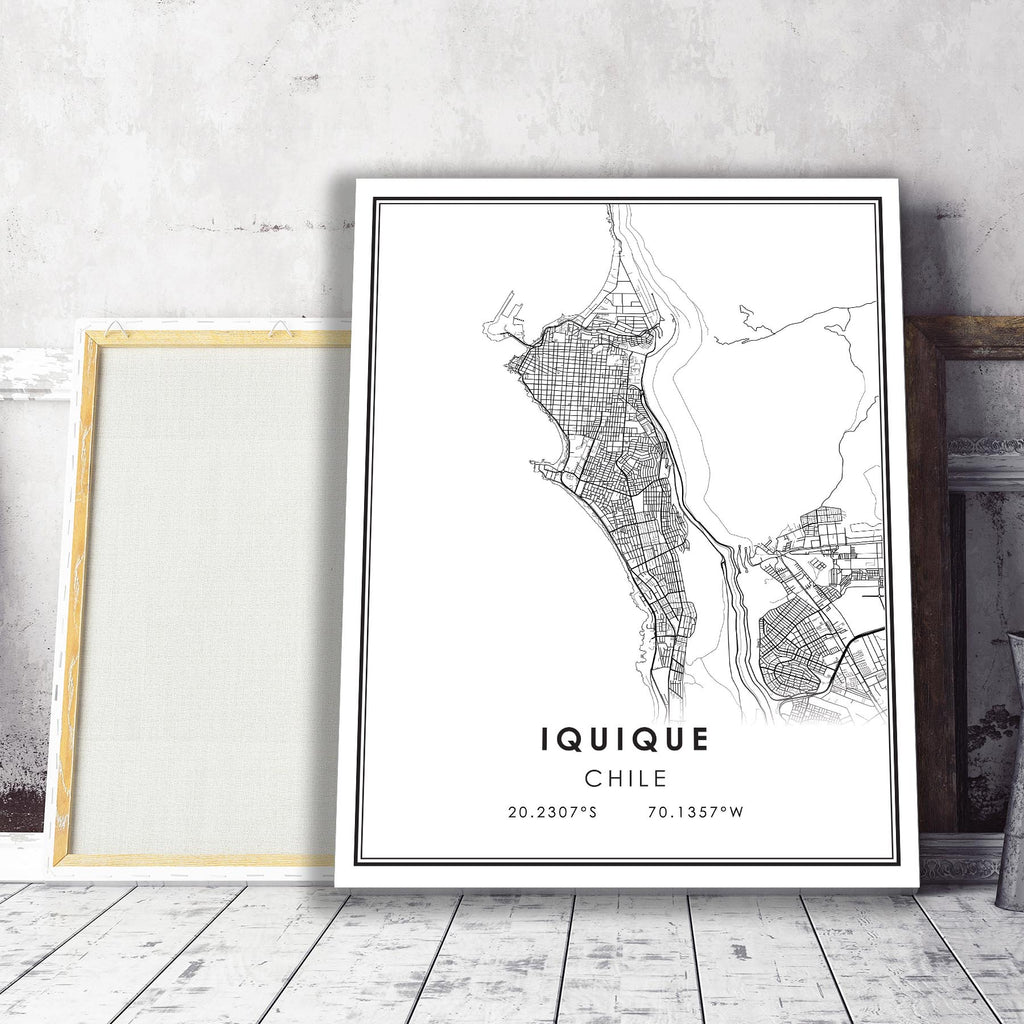 Iquique, Chile Modern Style Map Print