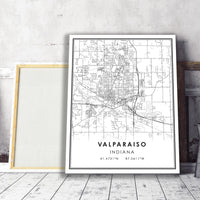 
              Valparaiso, Indiana Modern Map Print
            