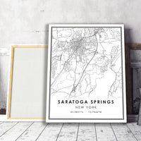 
              Saratoga Springs, New York Modern Map Print
            