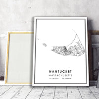 
              Nantucket, Massachusetts Modern Map Print 
            