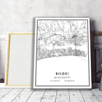 
              Biloxi, Mississippi Modern Map Print
            