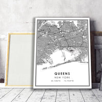 
              Queens, New York Modern Map Print 
            