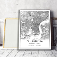 Philadelphia, Pennsylvania Modern Map Print 