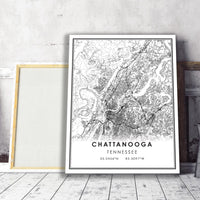 
              Chattanooga, Tennessee Modern Map Print 
            